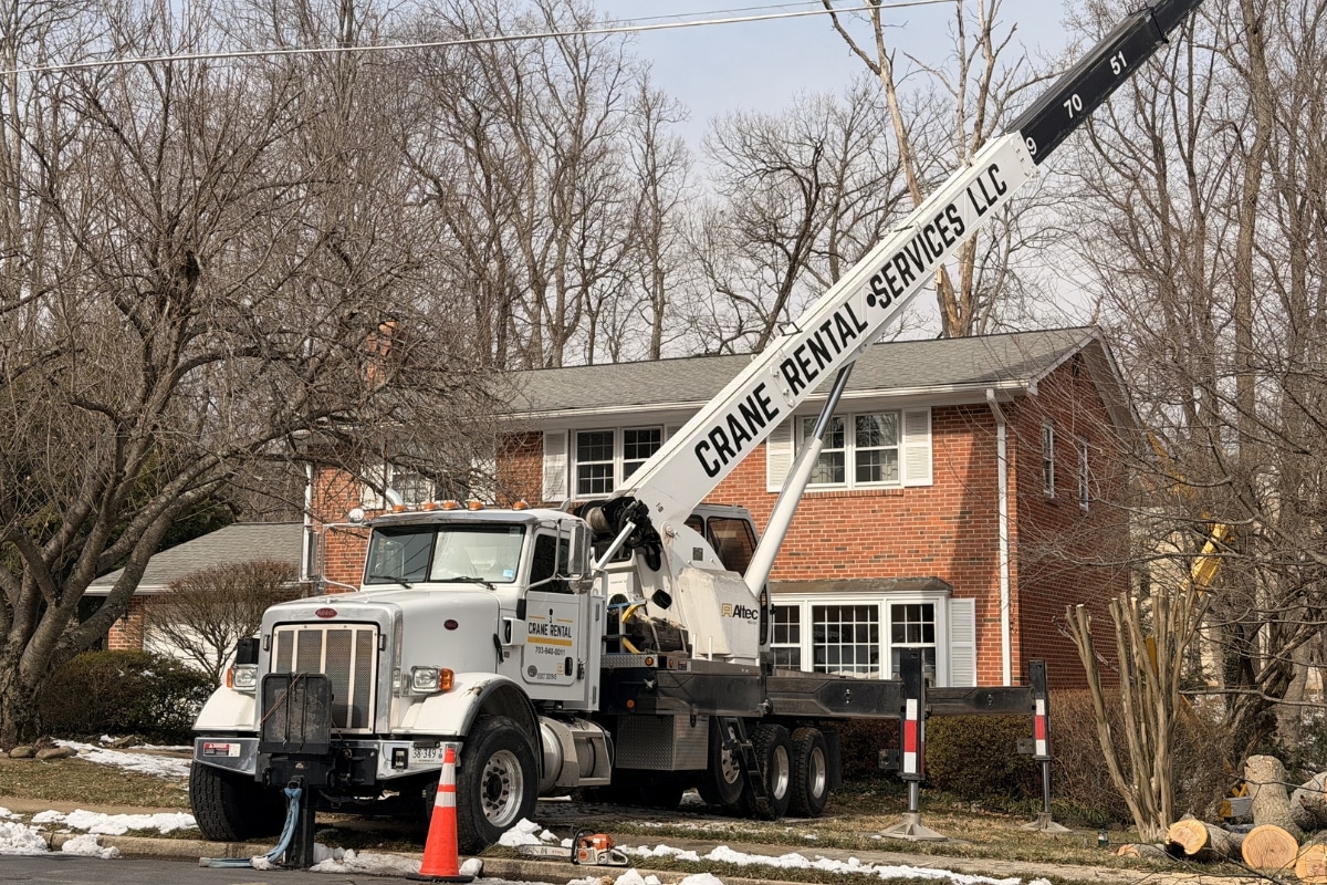 Home Tree Removal Altec AC38 127S 38 Ton Telescopic Boom Truck Crane Crane Rental Services DC Metro Area Rentals in Virginia